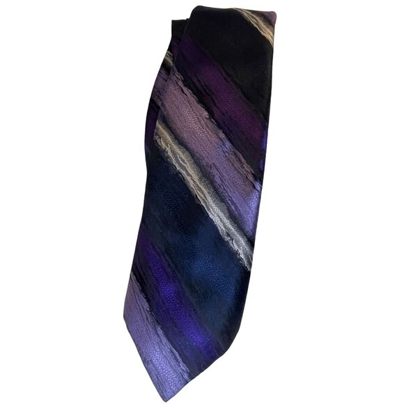 Don Loper Vintage Striped Purple Tie Logo